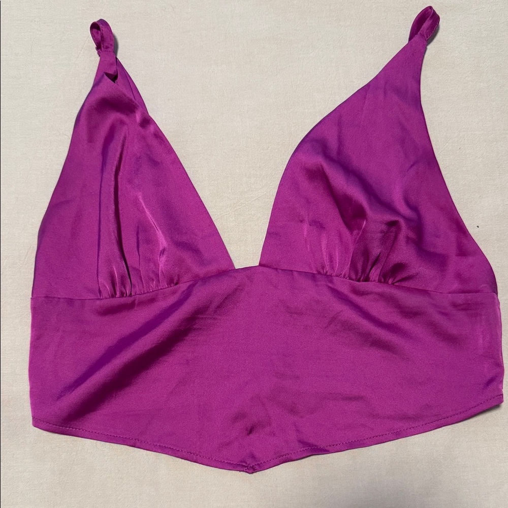 Garage Magenta Satin Bandeau